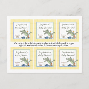 6 Favour Tags Leap Frog Turtle Bee Dragonfly Pond Invitation Postcard