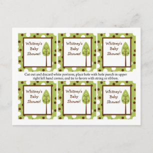 6 Favour Tags Woodland Friends Tree Invitation Postcard