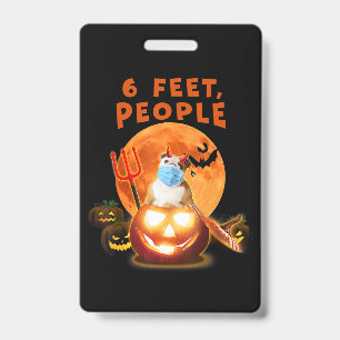 6 Feet People Bulldog Dog With Mask Halloween Gift Badge