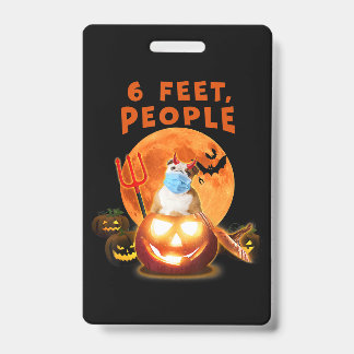 6 Feet People Bulldog Dog With Mask Halloween Gift Badge