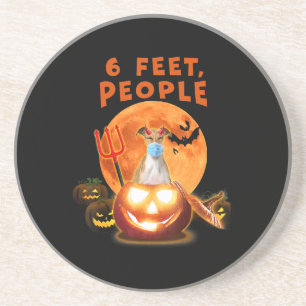 6 Feet, People Italian Greyhound Dog With Mask Coaster