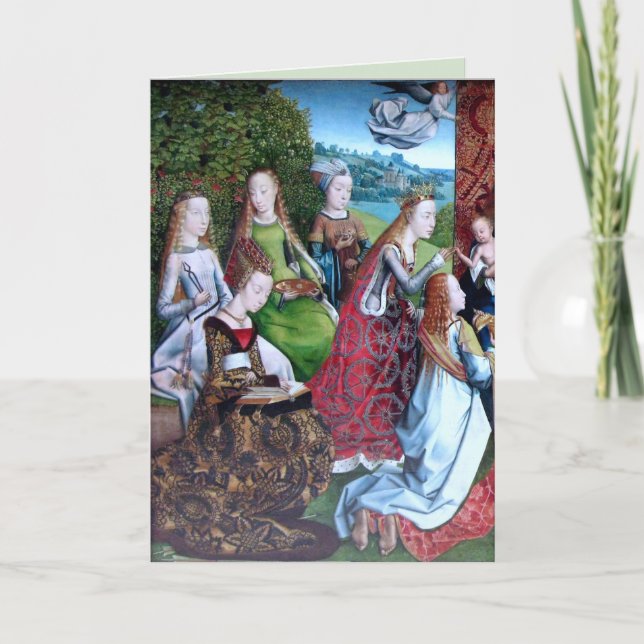 6 Female Saints in a Garden (Left half:  M 070) Card (Front)