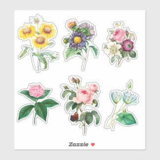 6 Fleurs magnifiques pour Sticker Scrapbooking