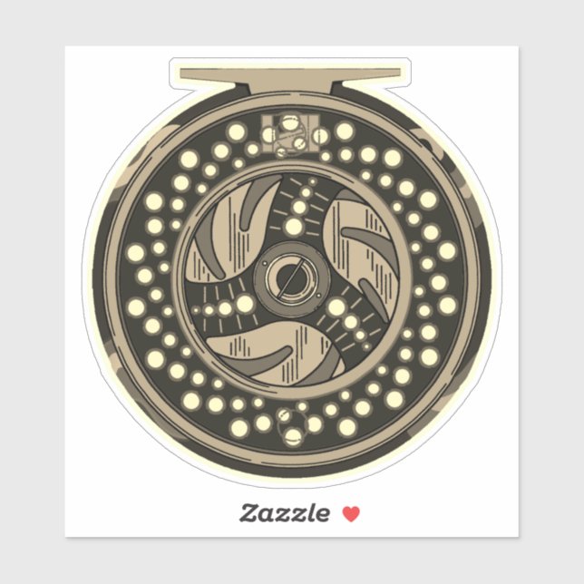 6" Fly Fishing Reel Art Fisherman Fisherwoman (Sheet)