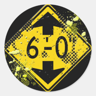 6 FT CLEARANCE ROAD SIGN CLASSIC ROUND STICKER