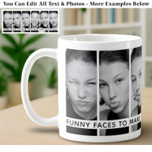 6 Funny Faces Custom Photos & Long Message