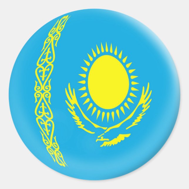 6 gros autocollants drapeau du Kazakhstan (Devant)