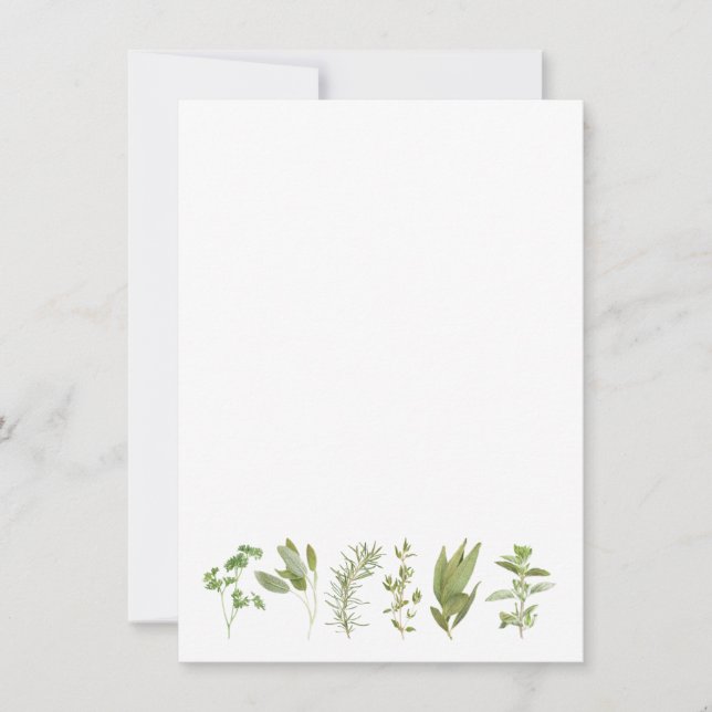 6 HERBES FRAÎCHES 4,5 x 6,25 Carte blanche à plat (Devant)