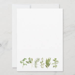 6 HERBES FRESH 5.5x7.5 Carte Plate Vierge