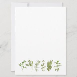 6 HERBES FRESH 6.5x8.75 Carte Plate Vierge