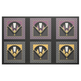 # 6 Iconic Art Deco Fan design Panels 16 inches Fabric