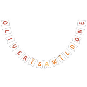 6 Letters Name Is A Wild One Safari Jungle Giraffe Bunting Flags