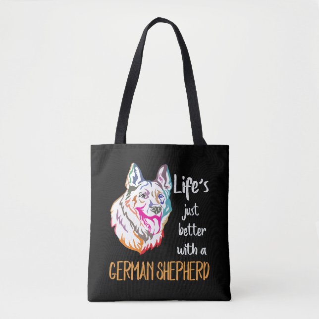 6 Life's Just Better With A German Shepherd Tote Bag (Front)