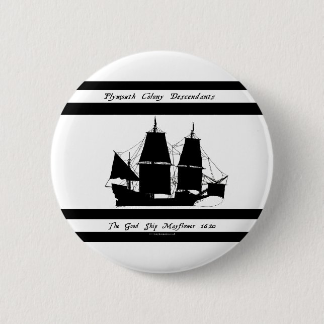 6 mayflower descendants 2 inch round button (Front)