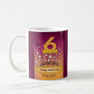 6 Months CUSTOM Recovery Anniversary Bold Numeral Coffee Mug