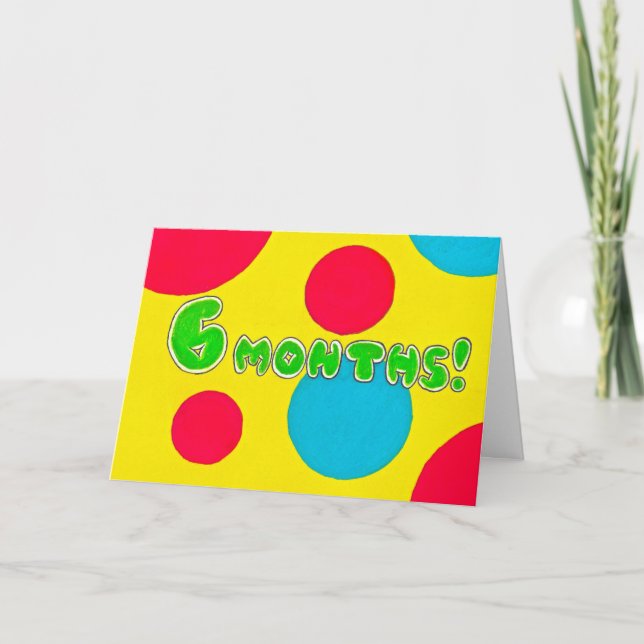 6 Months Sobriety Birthday / Anniversary Card (Front)