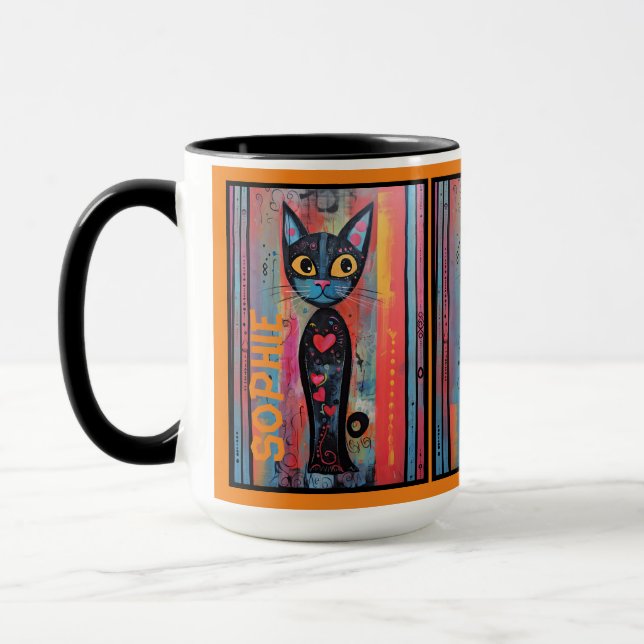 6 Mug personnalisé Kitty Abstrait (Gauche)