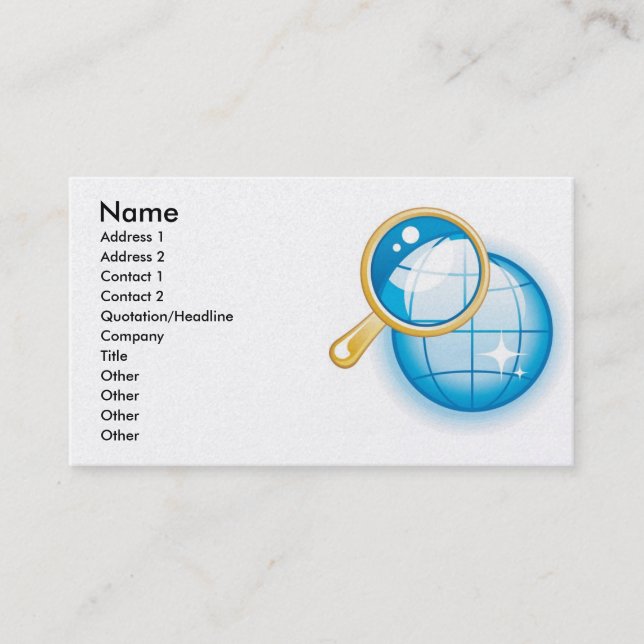 6, Name, Address 1, Address 2, Contact 1, Conta... Business Card (Front)