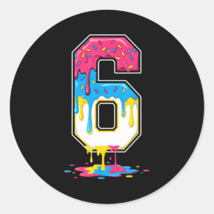 6 Number Seven Team Srts Ice Cream Drip Matching V Classic Round Sticker