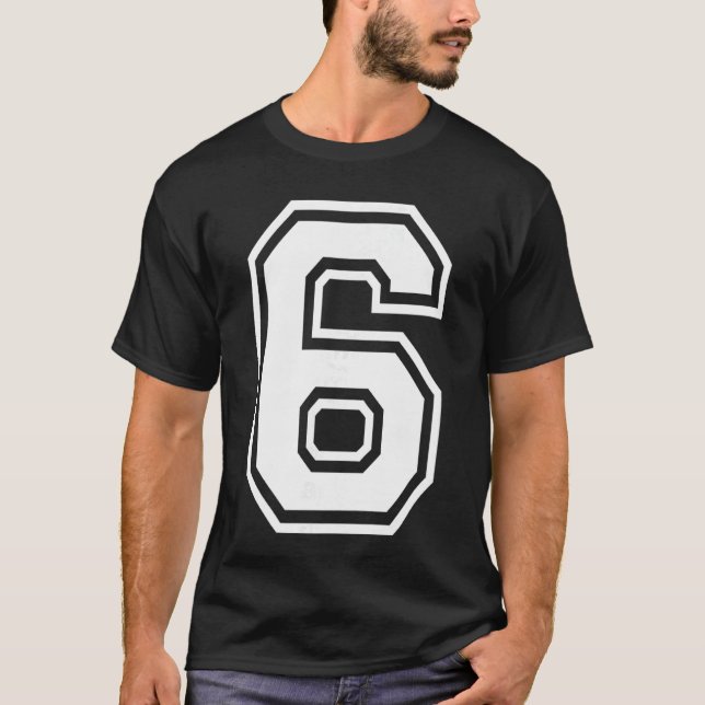 6 Number Sieam Sports  Design Matching Varsity fun T-Shirt (Front)