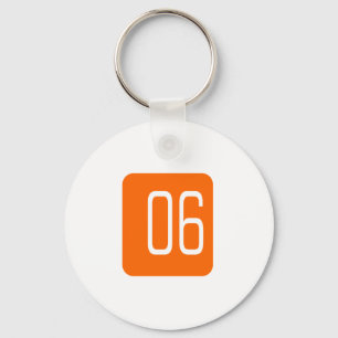#6 Orange Square Keychain