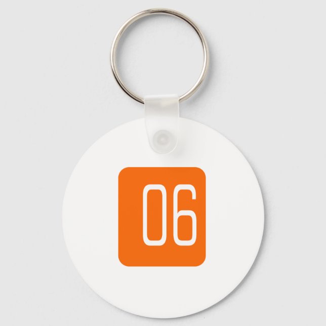 #6 Orange Square Keychain (Front)
