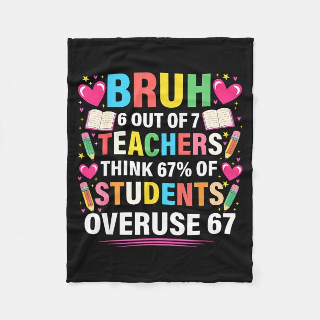 6 Out Of 7 Teachers Think 67% Of Students Overuse  Fleece Blanket (Front)