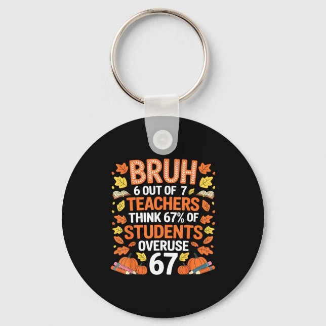 6 Out Of 7 Teachers Think 67% Of Students Overuse  Keychain (Front)