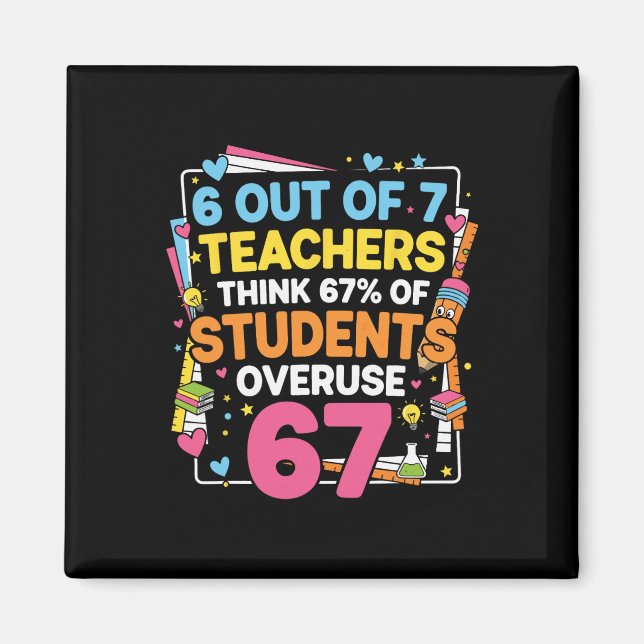 6 Out Of 7 Teachers Think 67% Of Students Overuse  Magnet (Front)