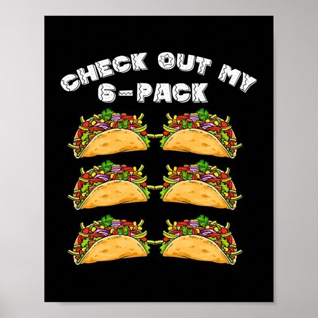 6 Pack Fitness Taco Funny Mexican Gym Top for Poster (Front)