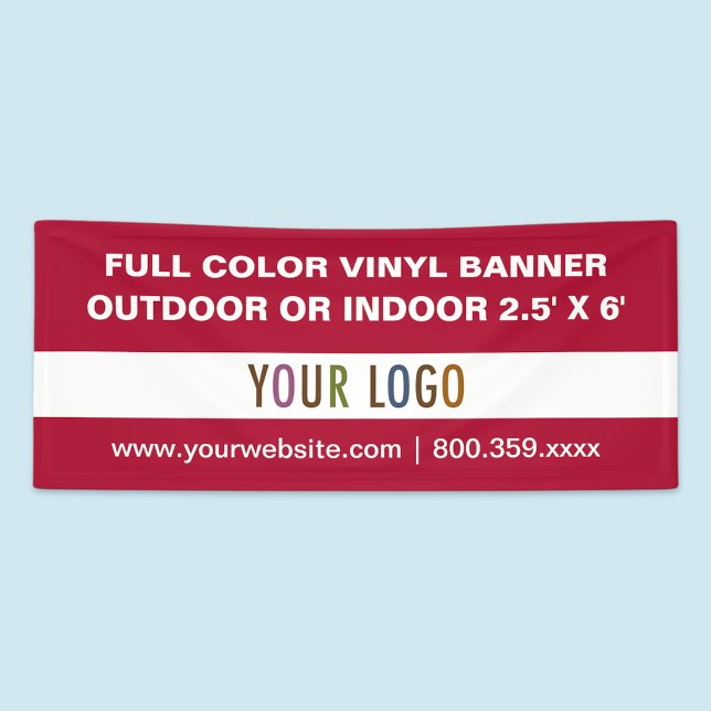 6' Panneau personnalisé Bannière en vinyle extérie (MISOOK Vinyl Banner with Logo 2.5 x 6 ft)
