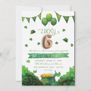 6 Patrick's Day Invitations à la fête d'anniversai
