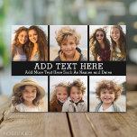 6 Photo Collage 2 Lines of Text -- CAN Edit Black Postcard<br><div class="desc">A collage of 6 square photos with 2 lines of text highlighted in the middle. Add "GRANDPA" or "DADDY" with photo of the kids and make a cute memento for the family. Add your favourite pics to this fun template. You can use square photos or any photos for this grid....</div>