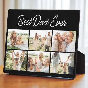 6 Photo Collage Best Dad Ever Custom Modern Plaque