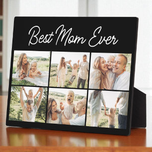 6 Photo Collage Best Mom Ever Custom Modern Plaque