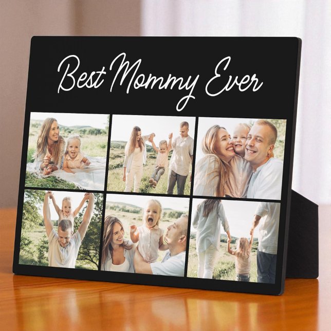 6 Photo Collage Best Mommy Ever Custom Modern Plaque (Creator Uploaded)