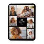 6 photo collage - black background - white text