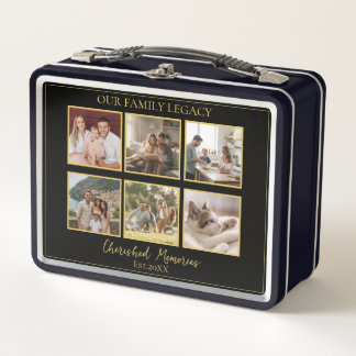 6 Photo Collage Elegant Keepsake Tin Box