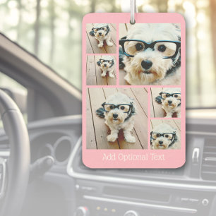 6 Photo Collage - funky hexagon pattern pink Air Freshener
