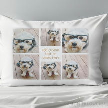 6 Photo Collage Minimalist - Can Edit Colour Pillowcase