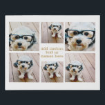 6 Photo Collage Minimalist - Gold and White Grid Faux Canvas Print<br><div class="desc">A collage of 6 photos in a fun grid with different sizes. A simple design with snapshots and a text block. Crop photos into squares before uploading. To adjust photos or change colours,  click on the customize area to make changes.</div>
