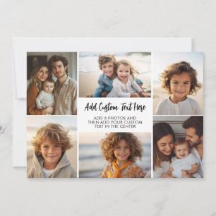6 Photo Collage - Modern Minimal Grid with Script Holiday Card