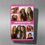 6 Photo Collage Optional Text -- CAN Edit Color Magnet<br><div class="desc">Add your favorite pics to this fun template. You can use square photos or any photos for this grid.</div>