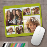 6 Photo Collage Optional Text -- CAN Edit Colour Mouse Pad<br><div class="desc">Add your favourite pics to this fun template. You can use square photos or any photos for this grid.</div>
