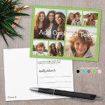 6 Photo Collage Optional Text -- CAN Edit Green Postcard<br><div class="desc">Add your favourite pics to this fun template. You can use square photos or any photos for this grid.</div>