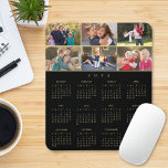 6 Photo Collage Personalized Family 2024 Calendar Mouse Pad<br><div class="desc">Create your own custom, personalized, black and faux gold 2024 full year 6 photo collage yearly calendar dust and stain resistant mousepad with non-slip back, for home and office. To customize, simply add six of your favourite family / kids / baby / pets / couple / wedding photos. While you...</div>
