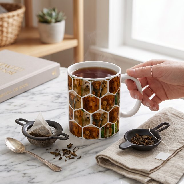 6 Photo Collage Personalized Template Coffee Mug (6 Photo Collage Personalized Template Coffee Mug
by Ricaso - hexagon pattern photo gift drinkware  )