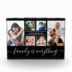 6 Photo Collage Quote Family Name Personalized   Block