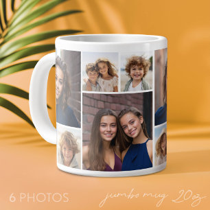6 Photo Collage - Same Collage on Both Sides Large Coffee Mug