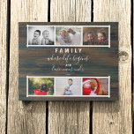 6 Photo Collage Saying Rustic Family Keepsake Faux Canvas Print<br><div class="desc">6 Photo Collage Saying Rustic Family Keepsake Canvas Print. Rustic wood design with the family saying in white script and family photo collage - add 6 favourite family photos and personalize the year number. You can customize the text if you want. It`s a fun and cute keepsake for your family....</div>